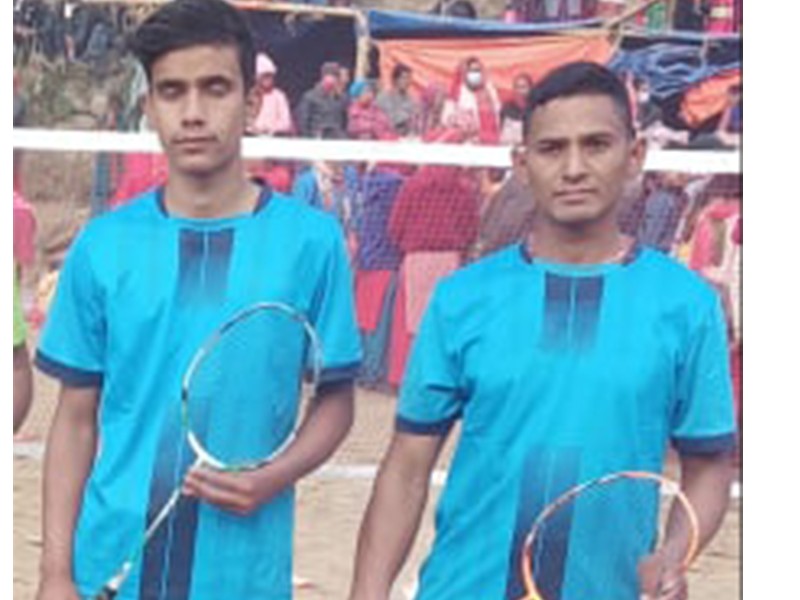 कुनाखेतको ब्याडमिन्टनमा भावेश र शिद्धार्थको जोडि प्रथम 